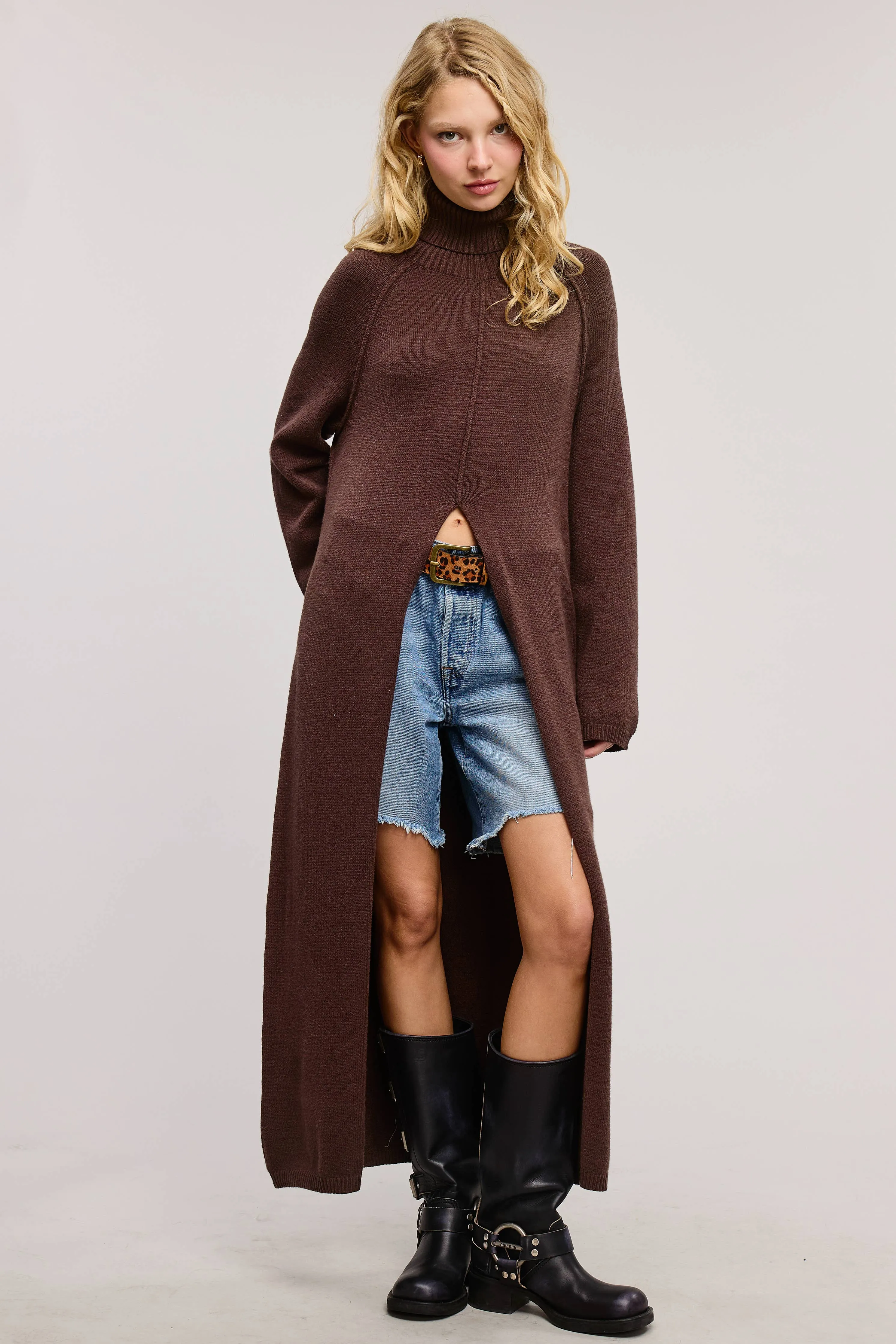 TURTLENECK TUNIC SWEATER DRESS