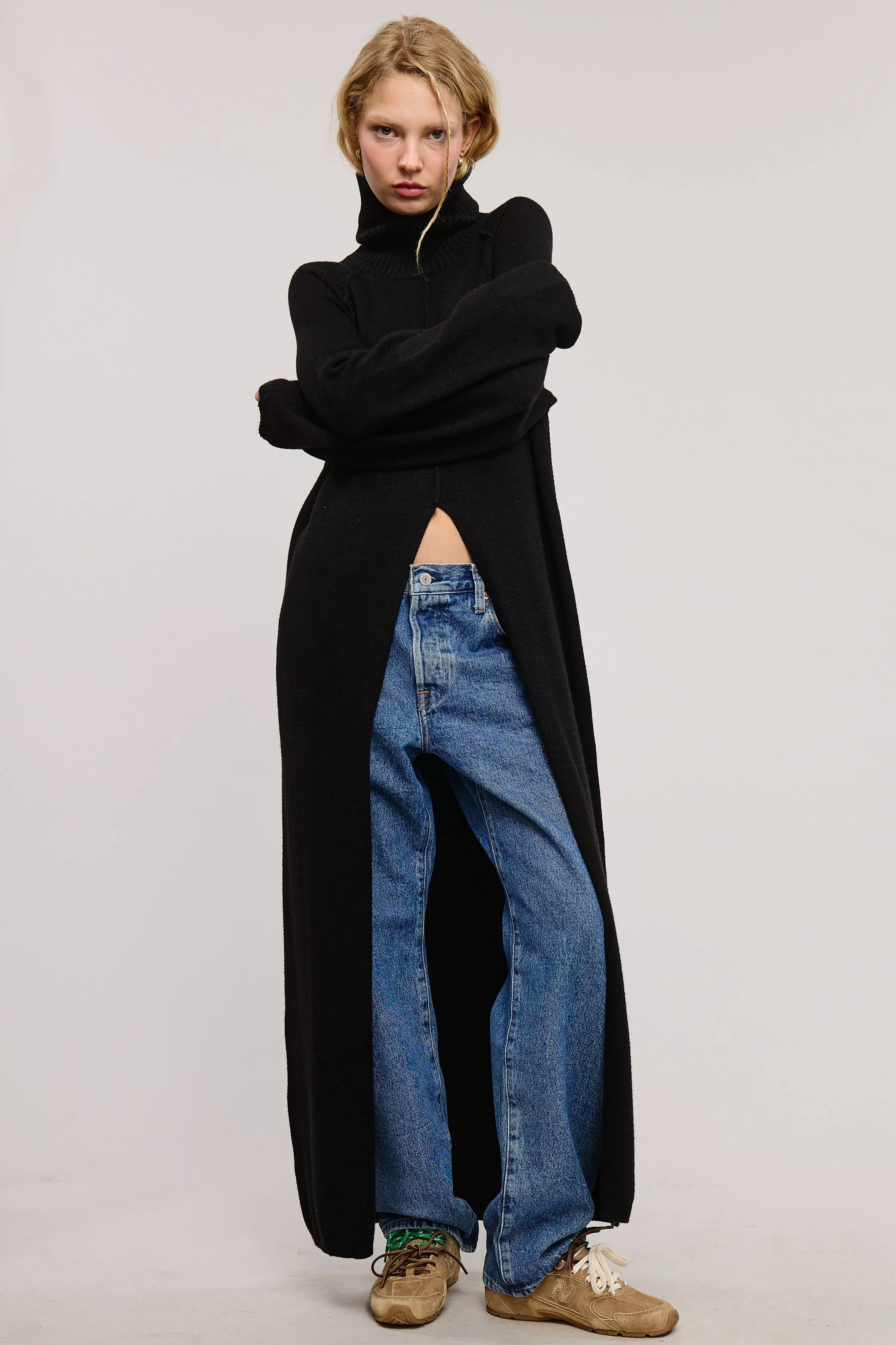 TURTLENECK TUNIC SWEATER DRESS