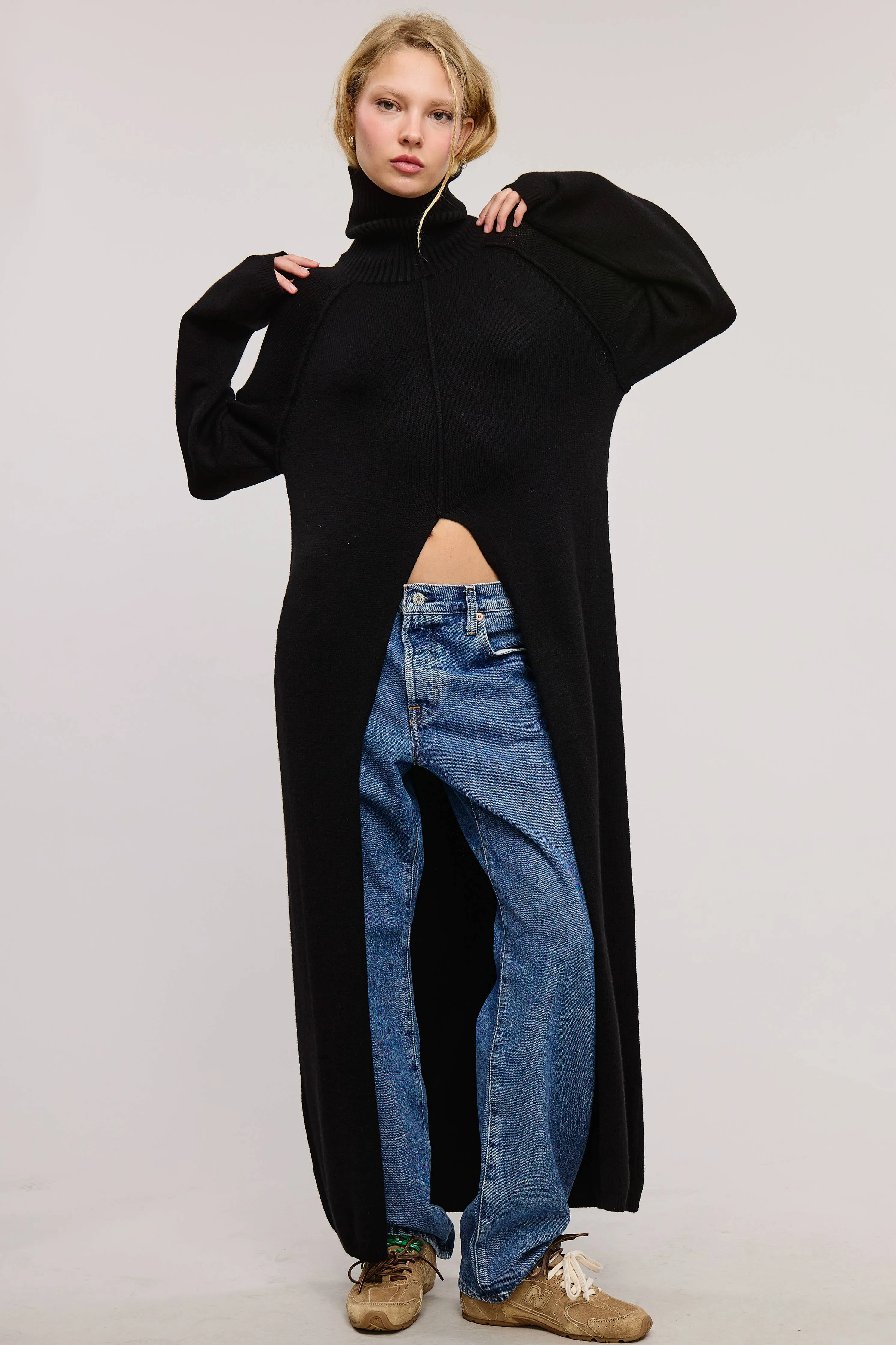 TURTLENECK TUNIC SWEATER DRESS