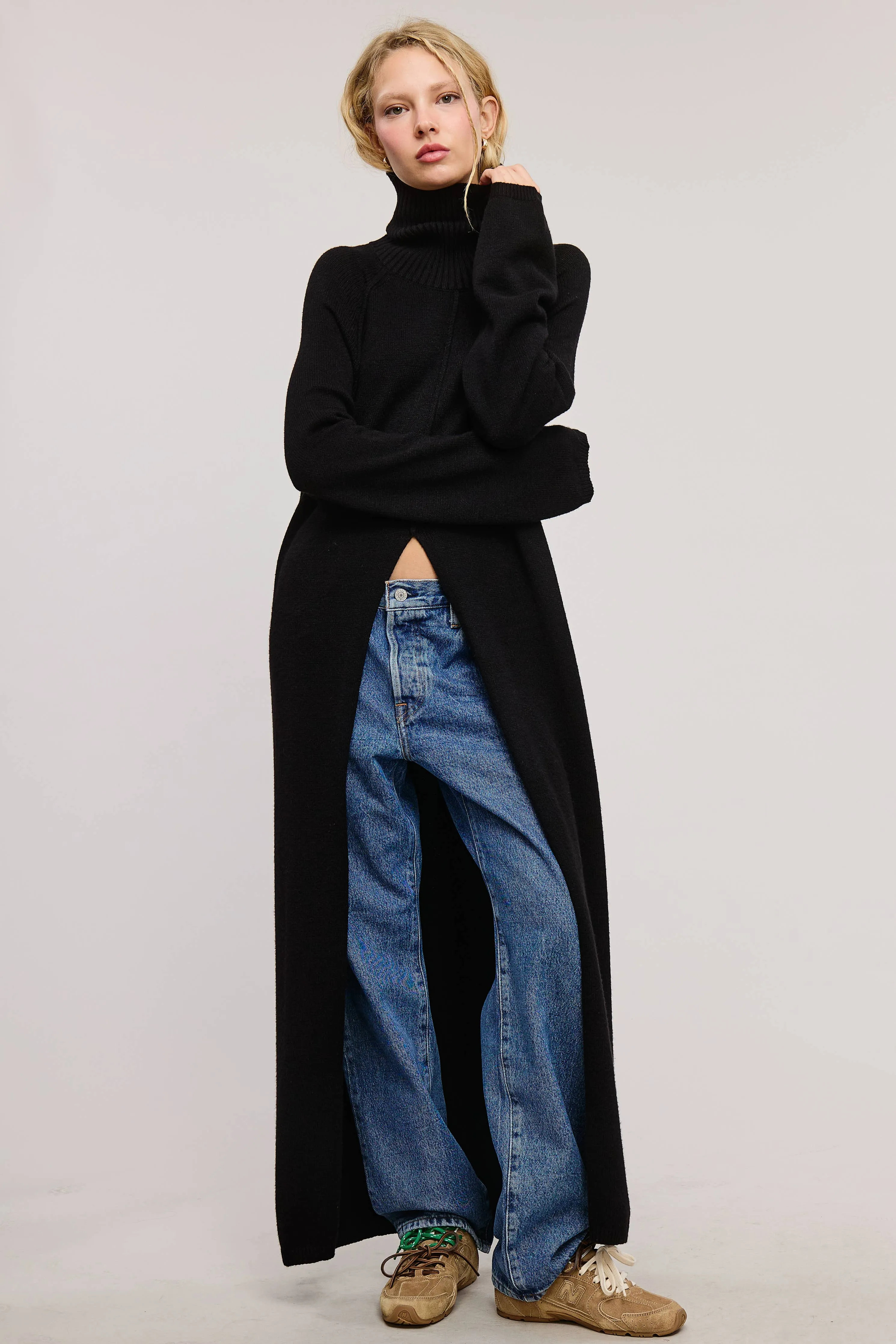 TURTLENECK TUNIC SWEATER DRESS