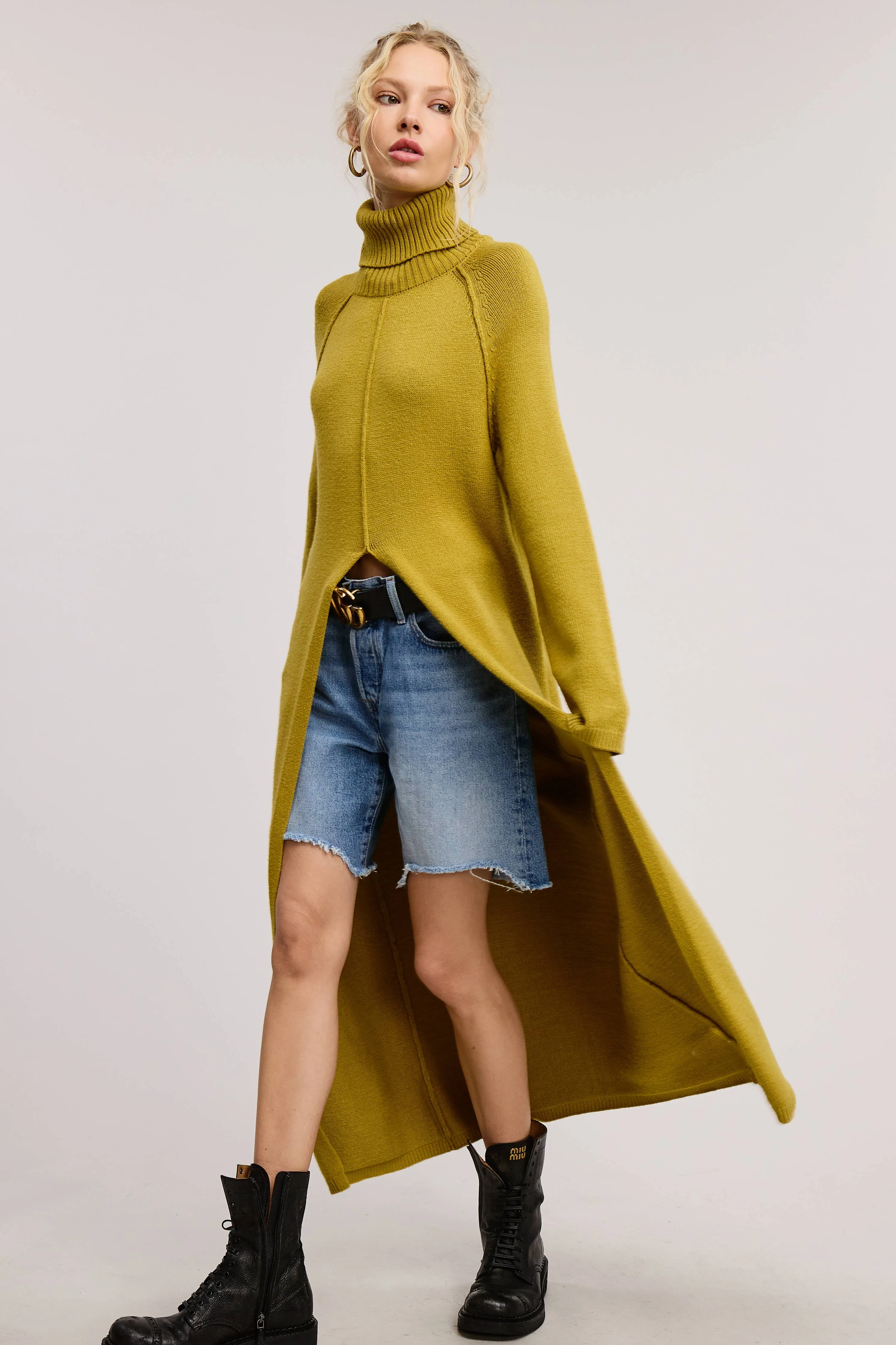 TURTLENECK TUNIC SWEATER DRESS