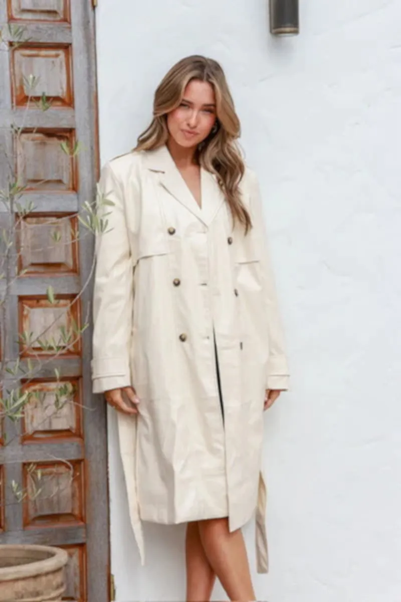 Vegan Leather Trench Camel