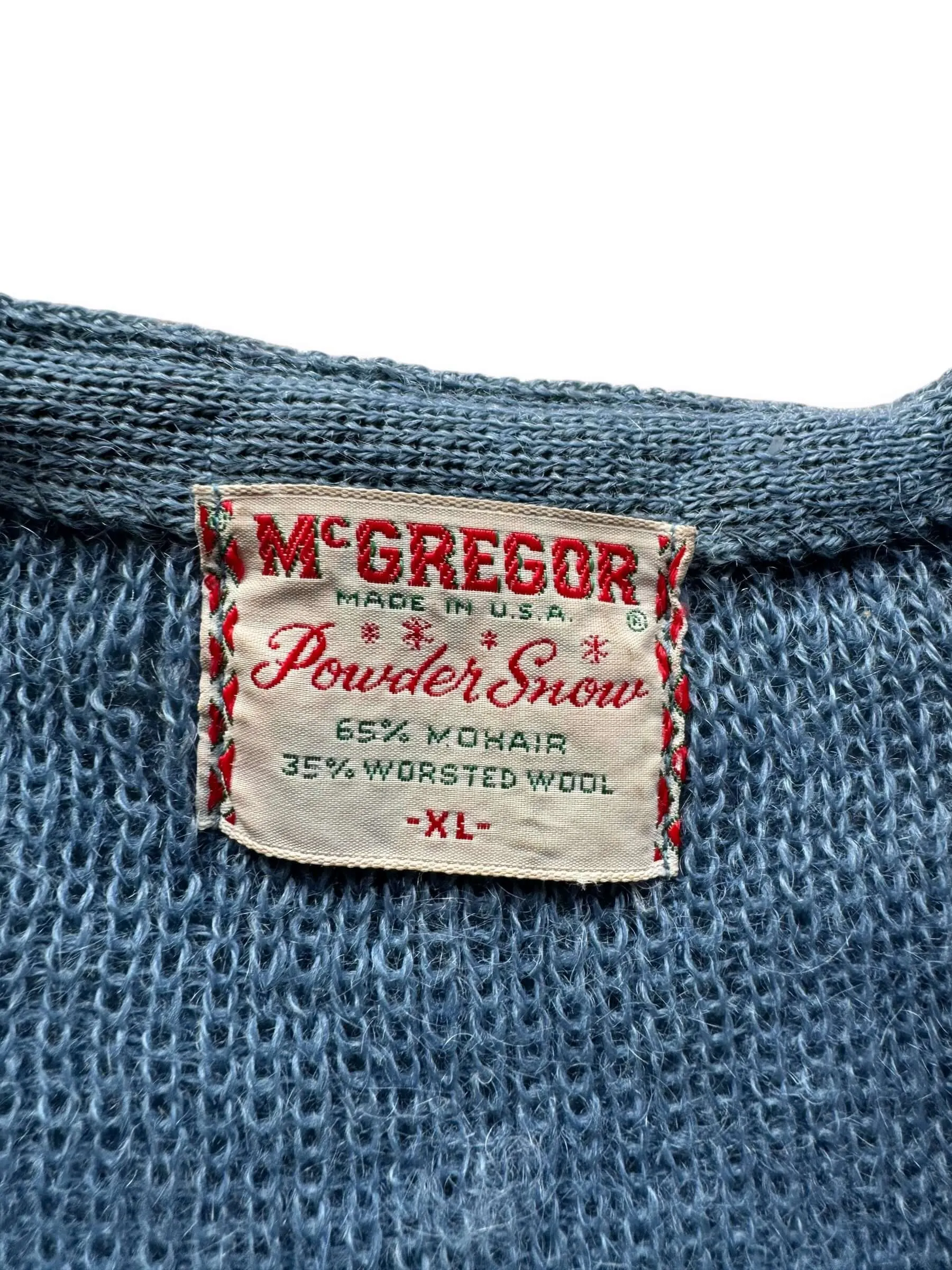 Vintage McGregor Powder Blue Mohair Sweater SZ XL