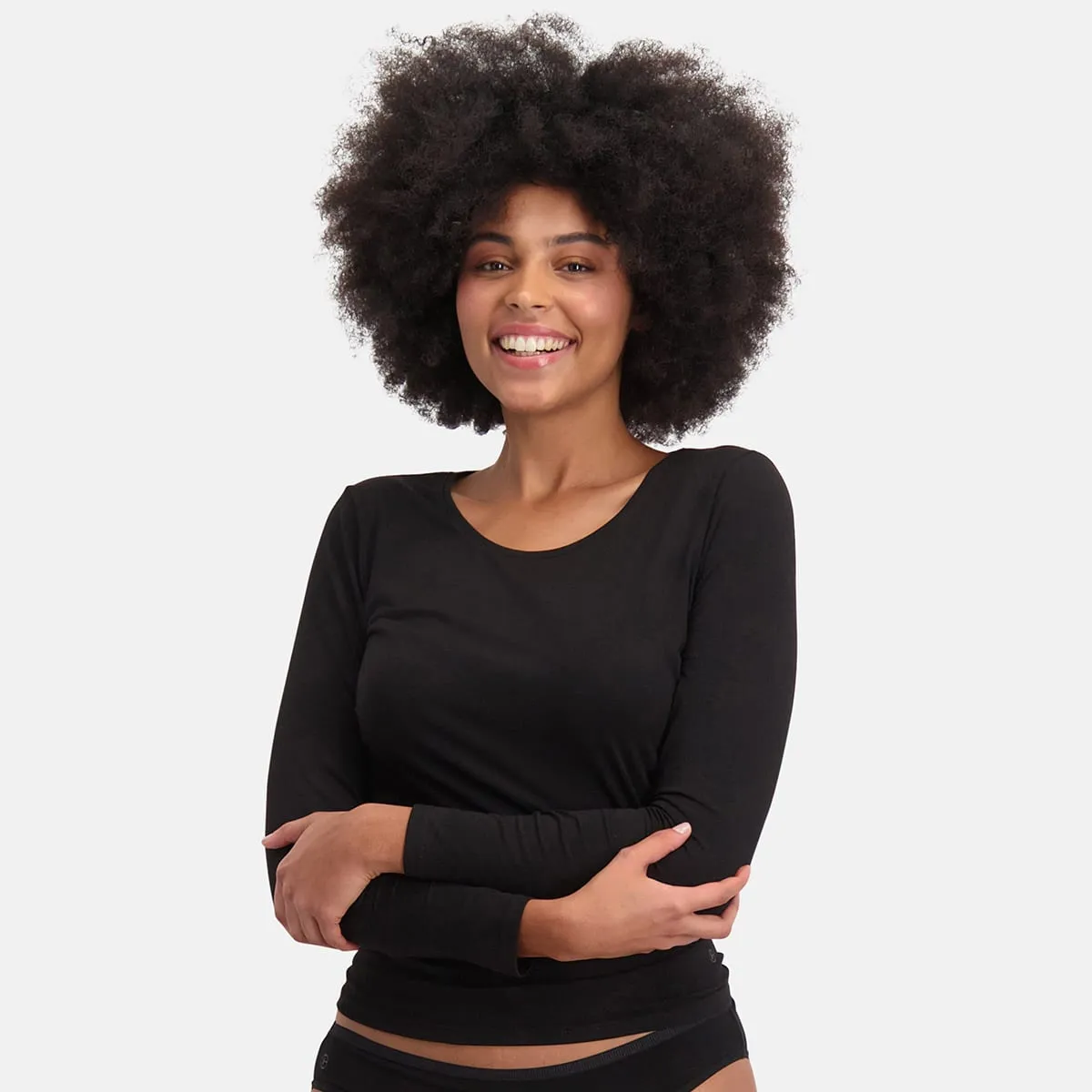 Voordeelbundel: T-shirts lange mouw Lara (4-pack) – Zwart