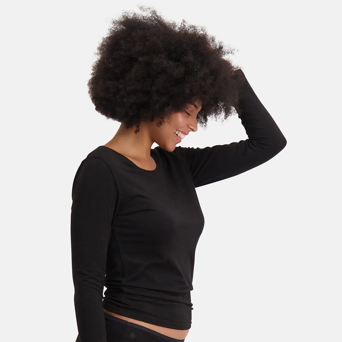 Voordeelbundel: T-shirts lange mouw Lara (4-pack) – Zwart