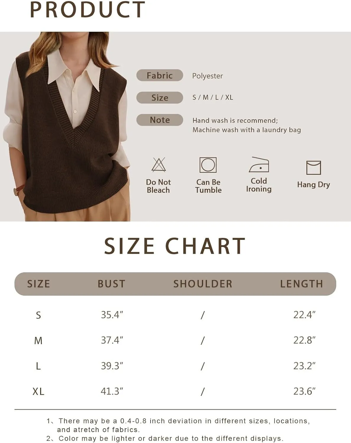 Wowcarbazole Womens Sweater Vest Casual V Neck Solid Ribbed Knit Pullover Vests Fall Sleeveless Sweaters Tops