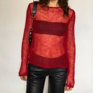 y2k open knit sweater - medium