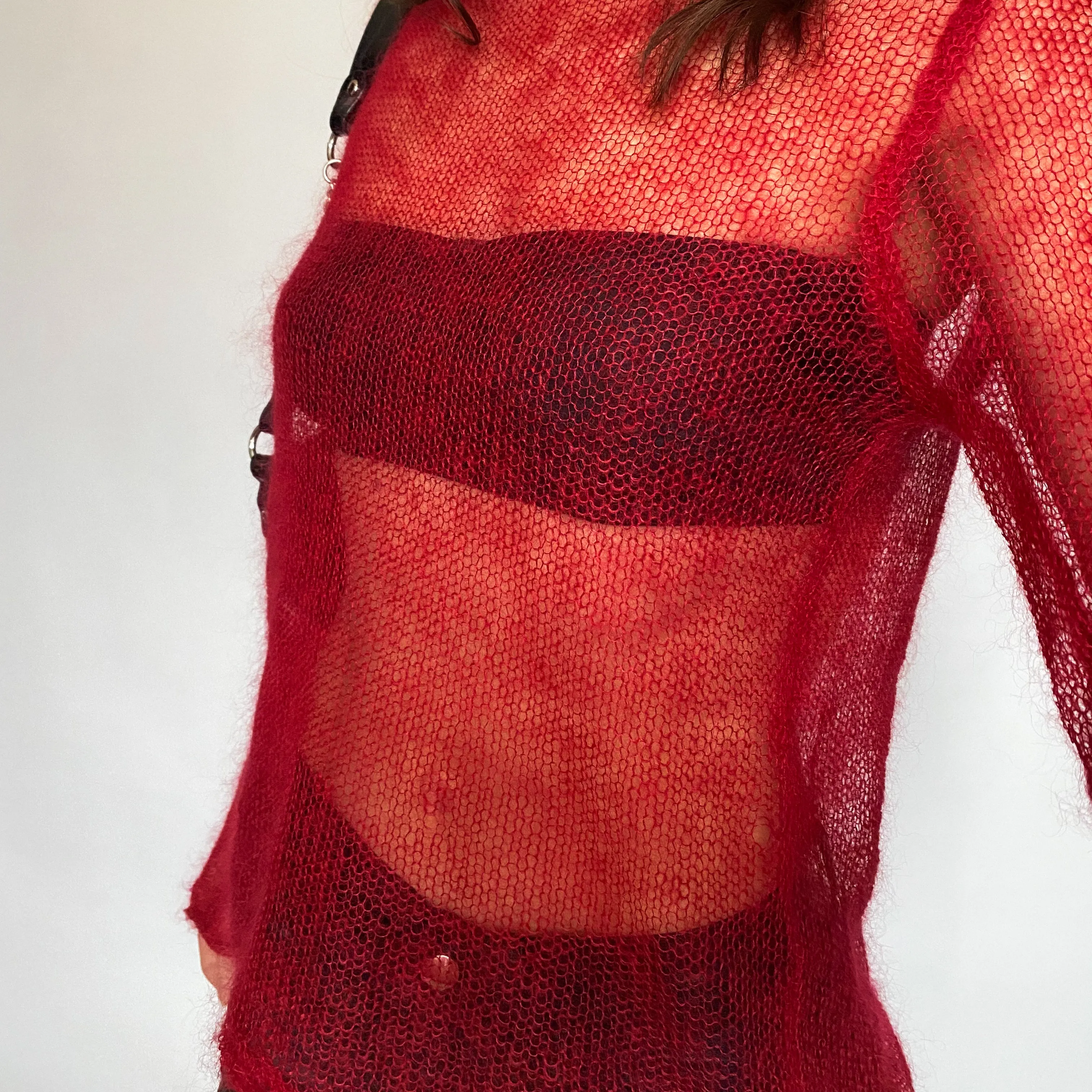 y2k open knit sweater - medium
