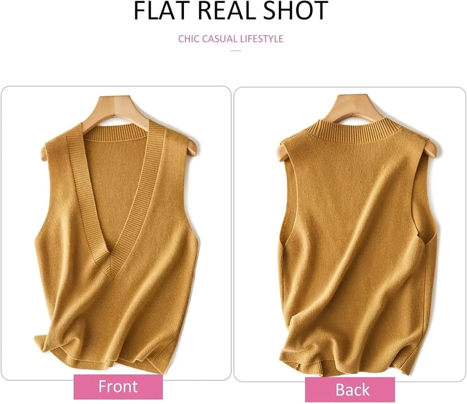 ZUEVI Women's Sweater Vest V Neck Sleeveless Pullover Knitwear Tops Casual Trendy Solid Crop Knitted Sweaters Vests